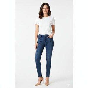 *J Brand Alana High Rise Crop Cigarette Jeans Dark Blue Denim Size 29 Stretch